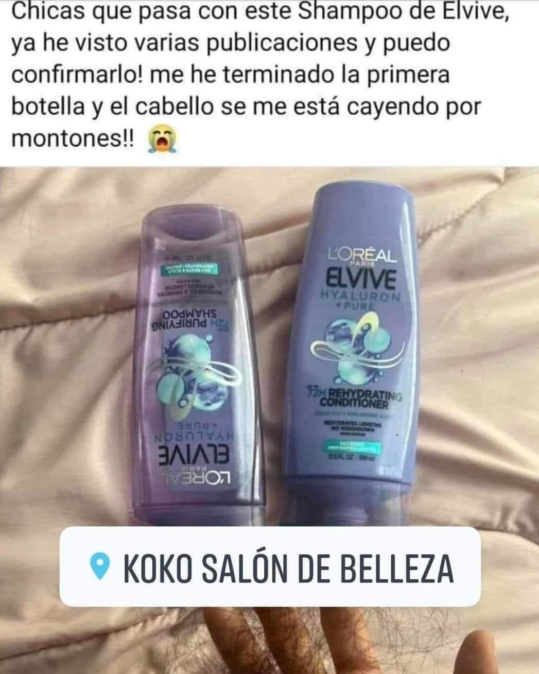 Controversia en Redes por Supuesta Caída de Cabello con Shampoo ELVIVE Hialurónico Pure de L'Oreal