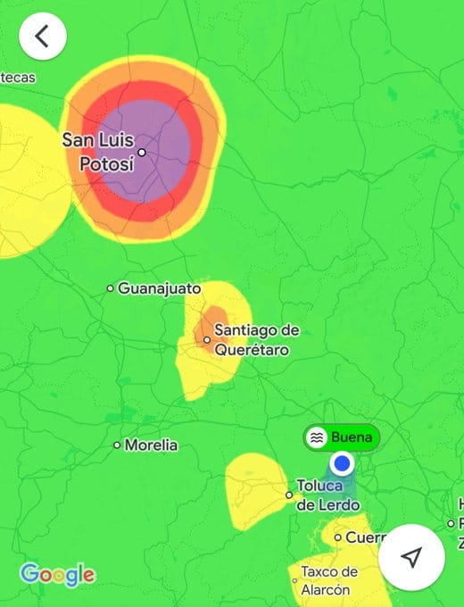 Google Maps presenta una nueva función para mostrar la calidad del aire en distintas ciudades