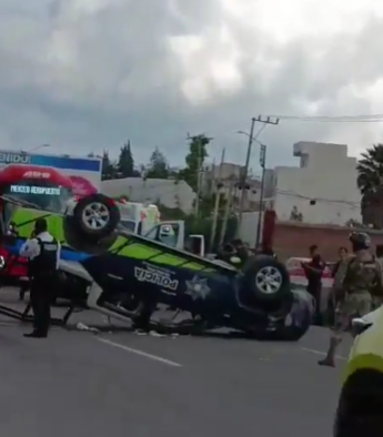 Accidente de Patrulla Deja Tres Policías Lesionados en Persecución en Periférico Ecológico