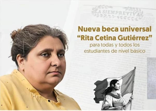 Sheinbaum y Delgado anuncian la beca "Rita Cetina Gutiérrez" para educación básica a nivel nacional